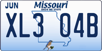 MO license plate XL3O4B