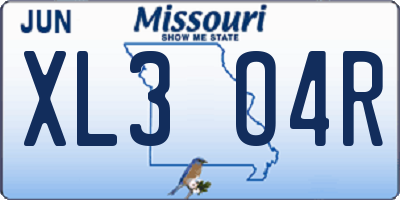 MO license plate XL3O4R