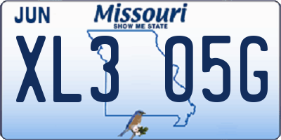 MO license plate XL3O5G