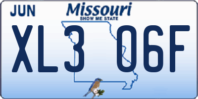 MO license plate XL3O6F