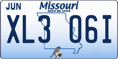 MO license plate XL3O6I