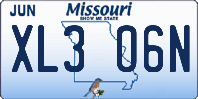 MO license plate XL3O6N