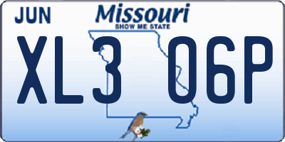 MO license plate XL3O6P