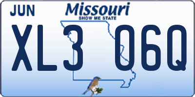 MO license plate XL3O6Q