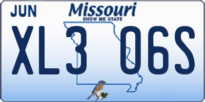 MO license plate XL3O6S