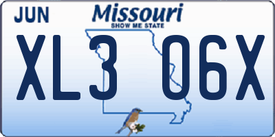 MO license plate XL3O6X