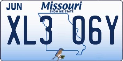 MO license plate XL3O6Y
