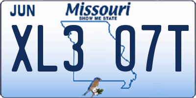 MO license plate XL3O7T