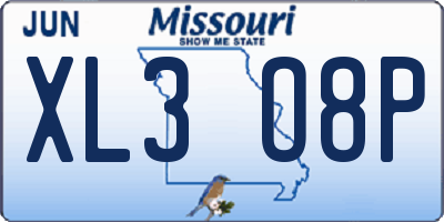 MO license plate XL3O8P