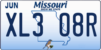 MO license plate XL3O8R