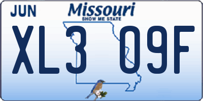MO license plate XL3O9F