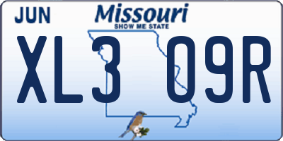 MO license plate XL3O9R