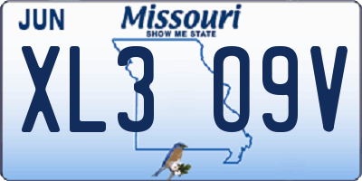 MO license plate XL3O9V