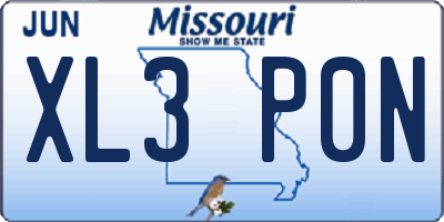 MO license plate XL3P0N