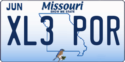 MO license plate XL3P0R