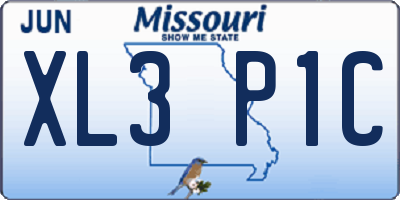 MO license plate XL3P1C
