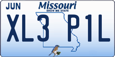 MO license plate XL3P1L