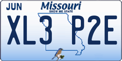 MO license plate XL3P2E