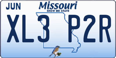 MO license plate XL3P2R