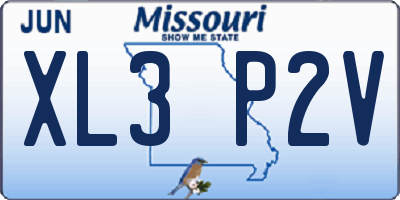 MO license plate XL3P2V