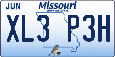 MO license plate XL3P3H
