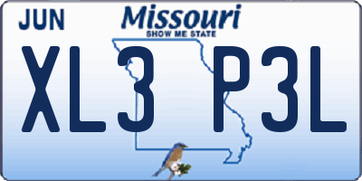MO license plate XL3P3L