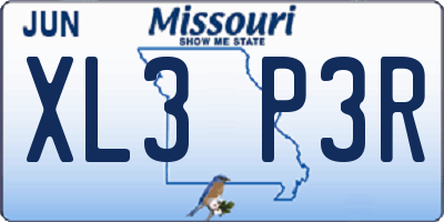 MO license plate XL3P3R
