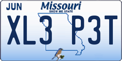MO license plate XL3P3T