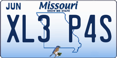 MO license plate XL3P4S