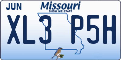 MO license plate XL3P5H