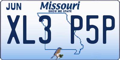 MO license plate XL3P5P