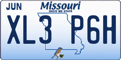 MO license plate XL3P6H