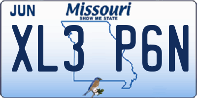 MO license plate XL3P6N