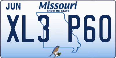 MO license plate XL3P6O