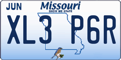 MO license plate XL3P6R