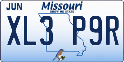 MO license plate XL3P9R