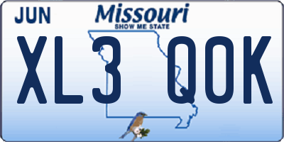 MO license plate XL3Q0K
