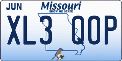MO license plate XL3Q0P