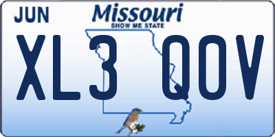 MO license plate XL3Q0V