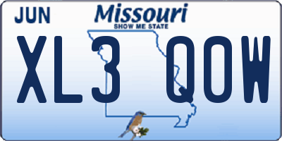 MO license plate XL3Q0W