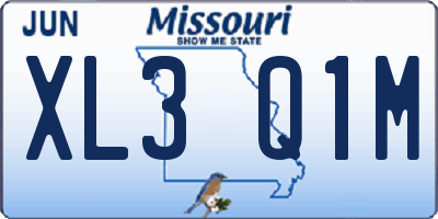 MO license plate XL3Q1M