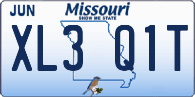 MO license plate XL3Q1T