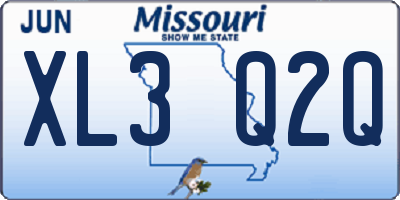MO license plate XL3Q2Q