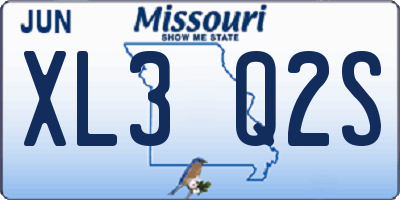 MO license plate XL3Q2S