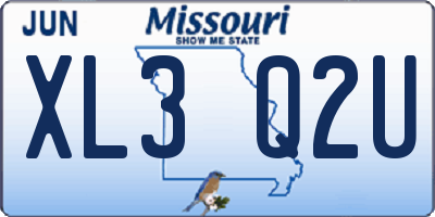 MO license plate XL3Q2U