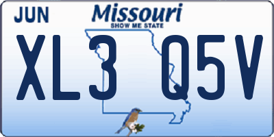 MO license plate XL3Q5V
