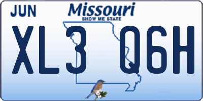 MO license plate XL3Q6H