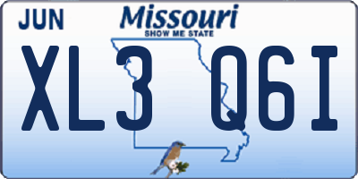 MO license plate XL3Q6I
