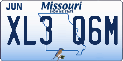 MO license plate XL3Q6M