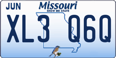 MO license plate XL3Q6Q